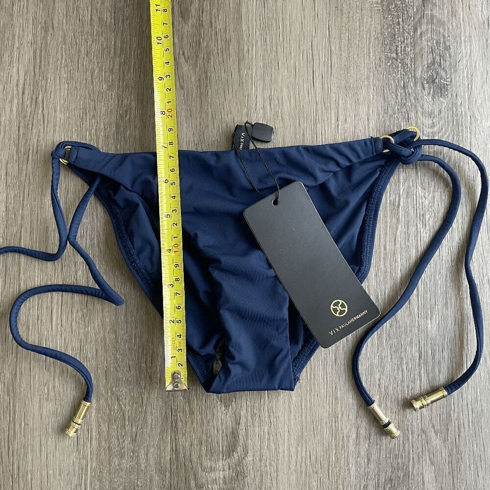 NWT Vix Lucy Long Tie Full Bikini Bottom in Midnight XS​​​​​​ - Picture 2 of 6